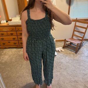 SHEIN Dark Green Patterned Jumpsuit